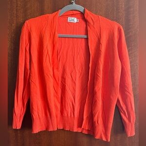 Women's Orange Cardigan Sweater